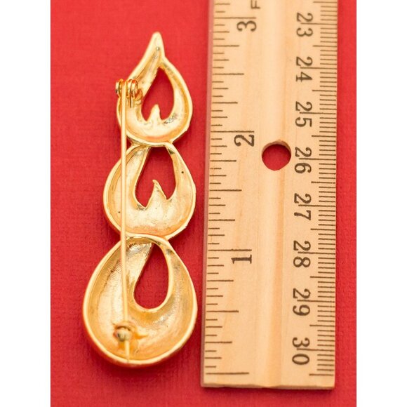 Vintage Elegant Abstract Droplet Brooch - F9 - Picture 3 of 3